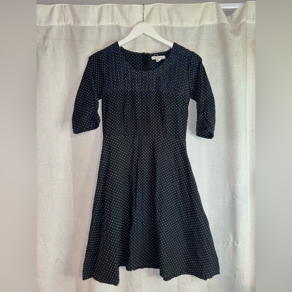 Mata Traders Polka Dot Fit & Flare Above Knee Cotton Dress Size S